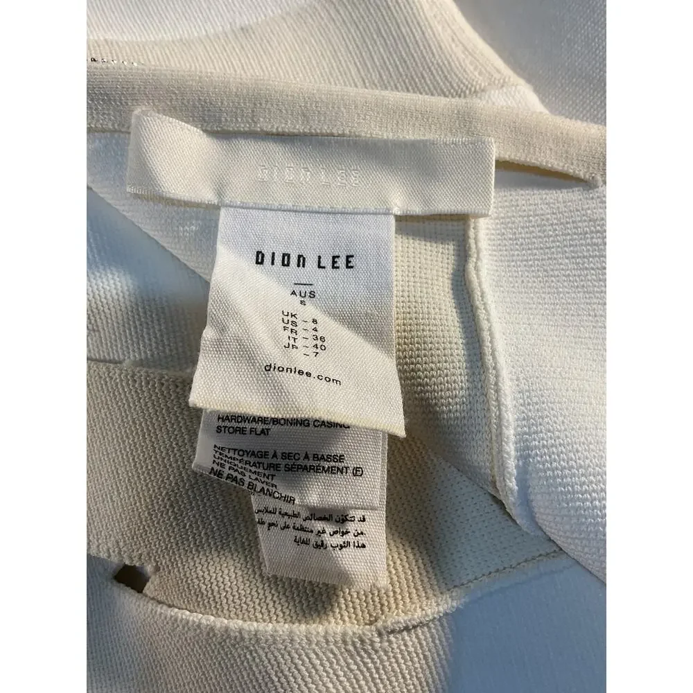 Dion Lee Strapless Cream Interlocking Weave Midi Dress Size S - Picture 4 of 6